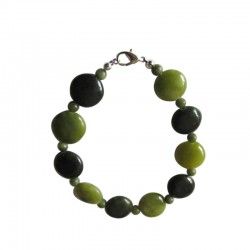 Irish Connemara Marble Bracelet - Flat Round Beads