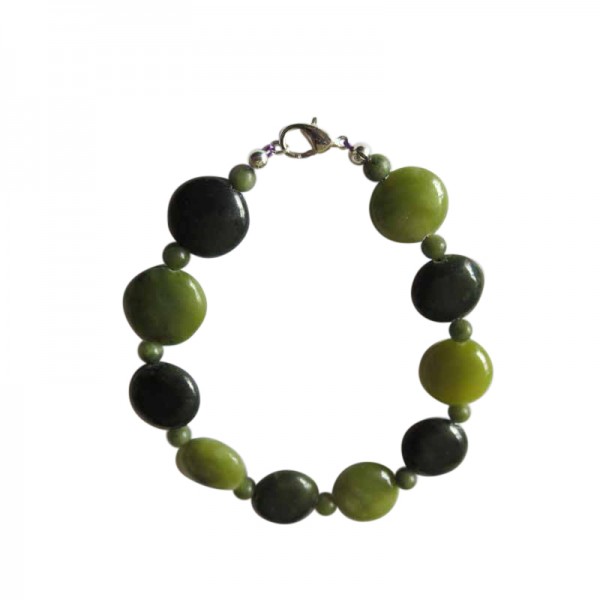 Irish Connemara Marble Bracelet - Flat Round Beads