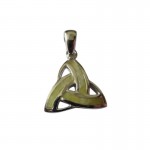 Silver Trinity Knot Pendant with Connemara Marble