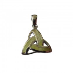 Silver Trinity Knot Pendant with Connemara Marble
