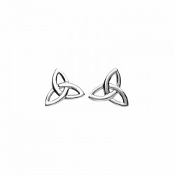 Irish Silver Trinity Knot Stud Earrings - Small 