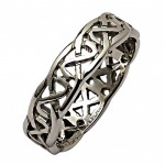 Irish Silver Celtic Knot Ring - Narrow Band