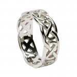 Irish Silver Celtic Knot Ring - Wide Band