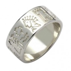 Irish Silver Impressions of Ireland Ring - Wide Band