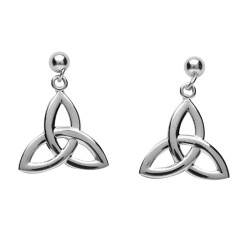 Trinity Knot Drop Earrings - Silver - Size Large