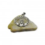 Silver Claddagh Pendant Necklace Oval Shape