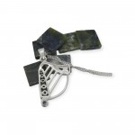 Connemara Marble Harp Pendant - Sterling Silver