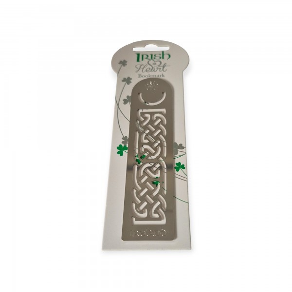 Irish Bookmark - Silver Tone Metal - Celtic Knots