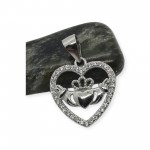 Silver Claddagh Heart Shaped Pendant