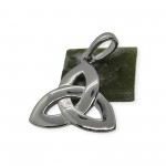 Trinity Celtic Knot Pendant Necklace - Sterling Silver Dome Front