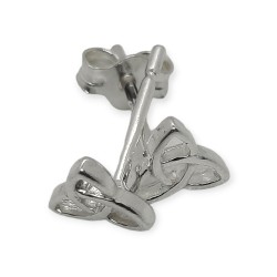 Irish Silver Trinity Knot Stud Earrings - Small 