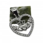 Silver Claddagh Heart Shaped Pendant