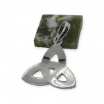 Trinity Celtic Knot Pendant Necklace - Sterling Silver Dome Front