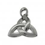 Trinity Celtic Knot Pendant Necklace - Sterling Silver Dome Front