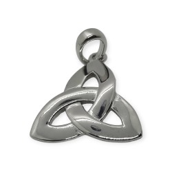 Trinity Celtic Knot Pendant Necklace - Sterling Silver Dome Front
