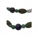 Connemara Marble Bead Necklace with Amethyst and Aventurine 