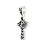 Irish Silver Celtic Cross with Marcasite - Sterling Silver