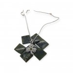 Irish Silver Shamrock Pendant with Green Stone