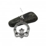 Claddagh Pendant Necklace Large - Sterling Silver with CZ