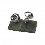 Silver Claddagh Stud Earrings with White CZ Stone 