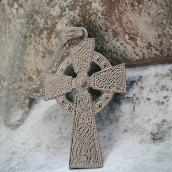 Silver Celtic Cross - Book of Kells - Large