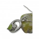 Silver Claddagh Necklace with Peridot CZ