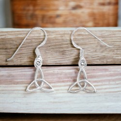 Trinity Knot Drop Earrings - Silver 