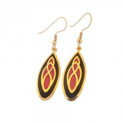Celtic Earrings - Enamelled Black Spirals 