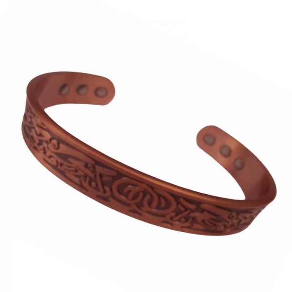 Magnetic Copper Bangle with Healing Magnets - Book of Kells