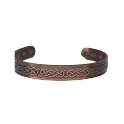 Copper Bangle with Healing Magnets - Celtic Knots Intertwining