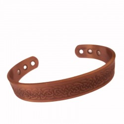 Copper Bangle with Healing Magnets - Celtic Knots