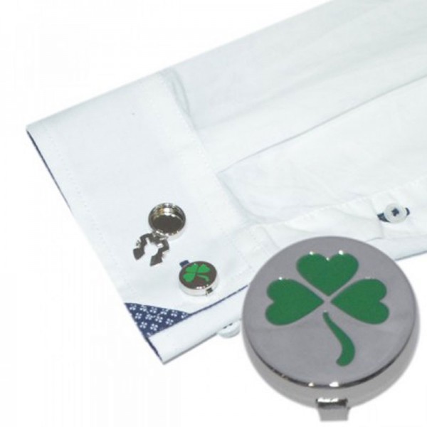 Cuff Button Covers - Shamrock Design - Alternative to Cufflinks