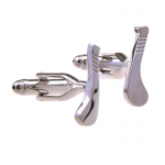 Hurley Cufflinks - Rhodium Finished Single Hurls