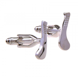 Hurley Cufflinks - Rhodium Finished Single Hurls