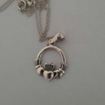 Silver Claddagh Pendant - Medium