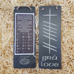 Irish Slate Hanging Plaque - Gra - Irish for Love