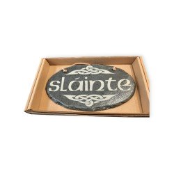 Irish Slate Hanging Plaque - Slainte - Irish Health