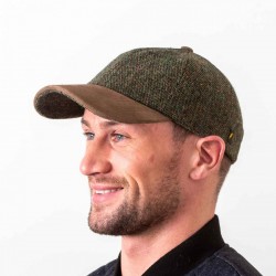 Donegal Tweed Baseball Cap - Salt and Pepper Green