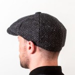 Donegal Tweed Newsboy Cap - Dark Charcoal Scholar