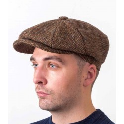 Donegal Tweed Newsboy Cap - Brown Salt and Pepper - Scholar