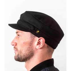 Melton Skipper Cap - Black Milled Wool