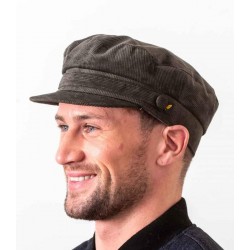 Corduroy Skipper Cap - Olive Green - Hatman of Ireland