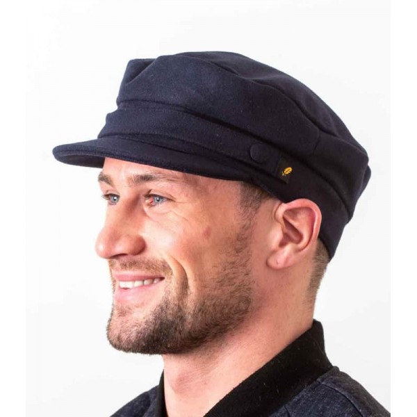 Melton Skipper Cap - Navy Blue Milled Wool