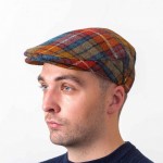 Tartan Plaid Flat Cap - Antique Buchanan Brushed Wool - Aran Style