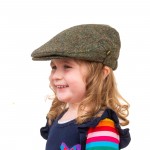 Donegal Tweed Childs Cap - Salt and Pepper Green