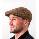 Donegal Tweed Flat Cap - Brown Herringbone