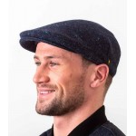 Donegal Tweed Flat Cap - Navy Blue