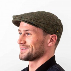 Donegal Tweed Flat Cap - Salt and Pepper Green