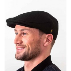 Donegal Tweed Flat Cap - Plain Black