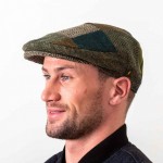 Donegal Tweed Flat Cap - Patchwork Green Tones